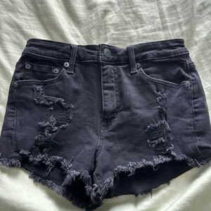 Aeropostale black ripped booty shorts